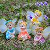 4 sztuk/zestaw Fairy Garden kwiat do składania anioły Ornament miniaturowy wystrój figurki z żywicy