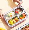 4-Compartment Stainless Steel Lunch Box with Portable Insulated Soup Cup, Microwaveable Bento Box for Office Workers.