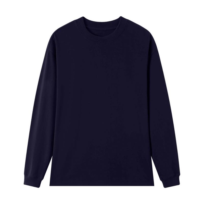 260g Cotton Long Sleeve T-Shirt Men Women Casual Loose Fit Round Neck Top All Season Wear