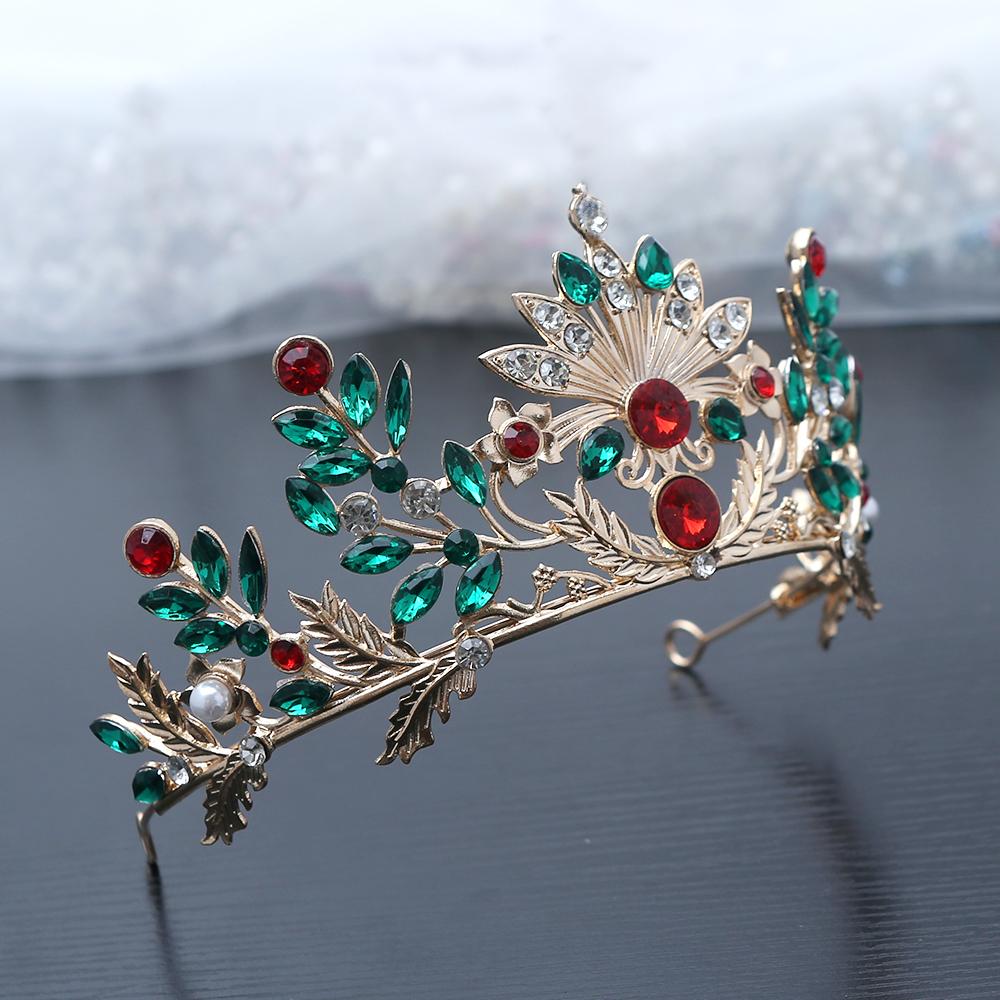 1 Stück Weihnachten Thema Vintage Haarkrone Edelsteine Filigranes Blumendesign Perfekt für Feiertagspartys Hochzeiten Cosplay Eleganz