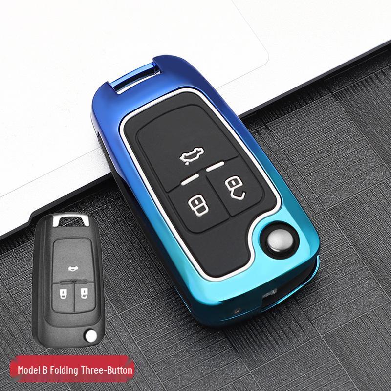 Gradient Key Case for Buick: Fits Verano, LaCrosse, Encore, Regal, Yinglang - Folding Design with Buckle