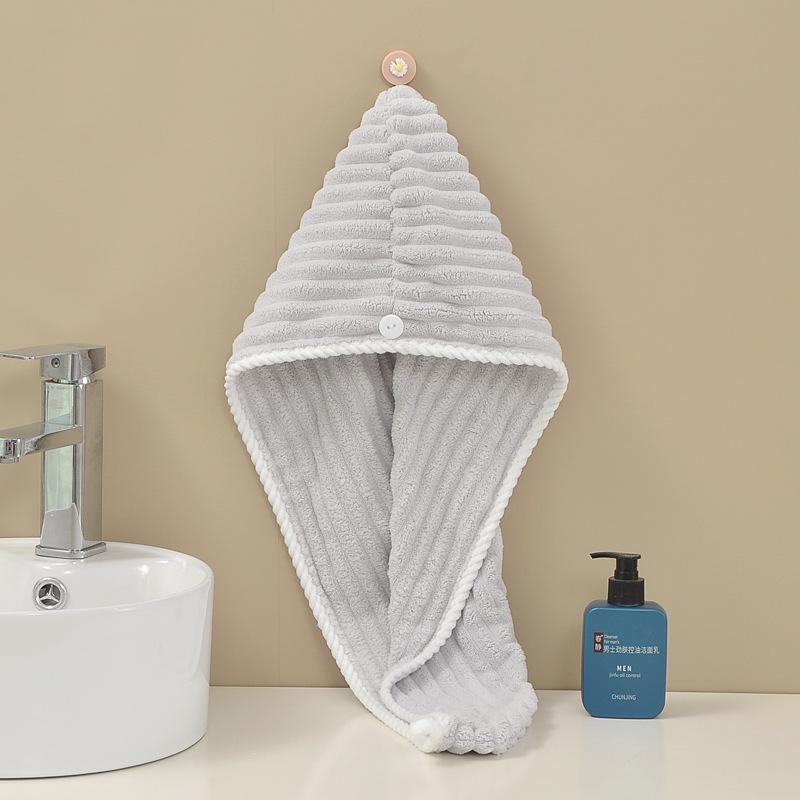 

Новый полиэстеровый парчовый коралловый флис шапочка для сушки волос с рукавом полотенце для головы водопоглощающая быстросохнущая утолщенная спиральная двухслойная шапочка для душа Single layer 25 * 65 светло-серый