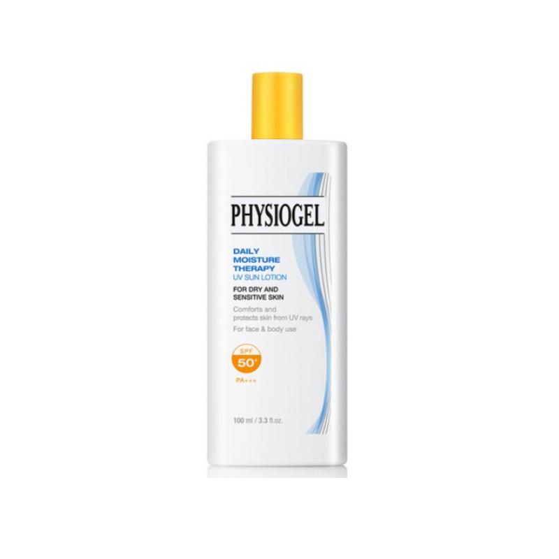 PHYSIOGEL Daily Moisture UV Family Sun Lotion SPF50+ PA+++ Hydrating Sunscreen for Sensitive Skin Face & Body 100ml