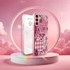 Star and Butterfly Pattern Madam Pink  Glass  PhoneCase for Samsung Galaxy S26 S25 S24 S23 S22 S21 FE Ultra Plus Dropresistant