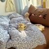 2026 Washable Leopard Print Chenille Kitten Bedding Set - Leopard Theme