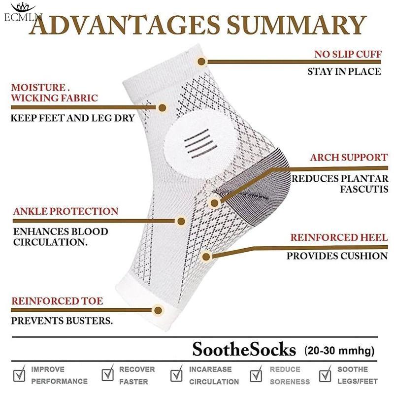 Unisex Compression Ankle Support Socks Compression Running Ankle Socks Wicking Cushioned Athletic Relief  Socks