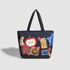 Navy Blue Denim Apple Canvas Bag Trendy Ins College Students Commute To Class Large-capacity Bag To Work Tote Bag