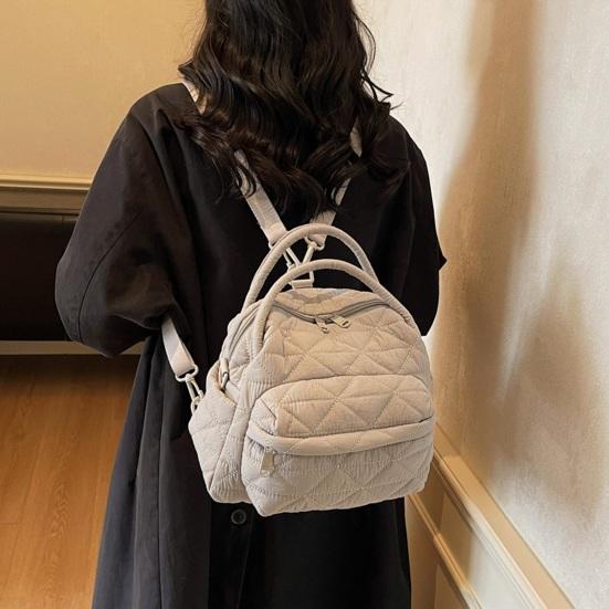 Women Quilted Sling Backpack Convertible Shoulder Bag Crossbody Purse with Handles Handbag for Travel Work Daily Errands