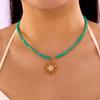 Metal Sun Star Pendant Necklaces for Women Bohemian Colorful Beads Chain Necklaces Handmade Exquisite Jewelry Gifts