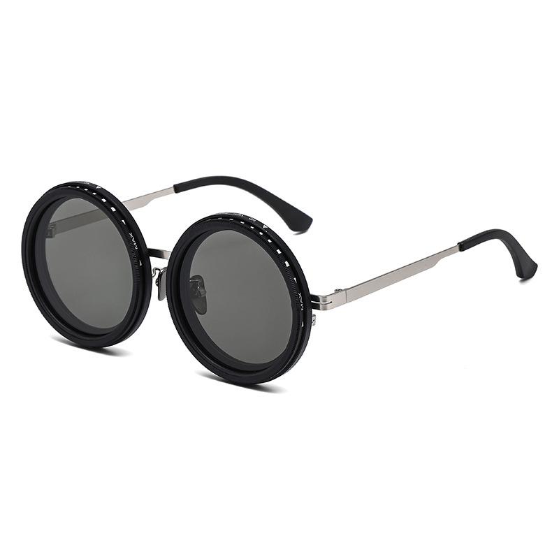 Vintage Round Steampunk Polarized Sunglasses For Men Women Outdoor Sport Shades -Level Adjustable Dimming Sun Glasses Uv400