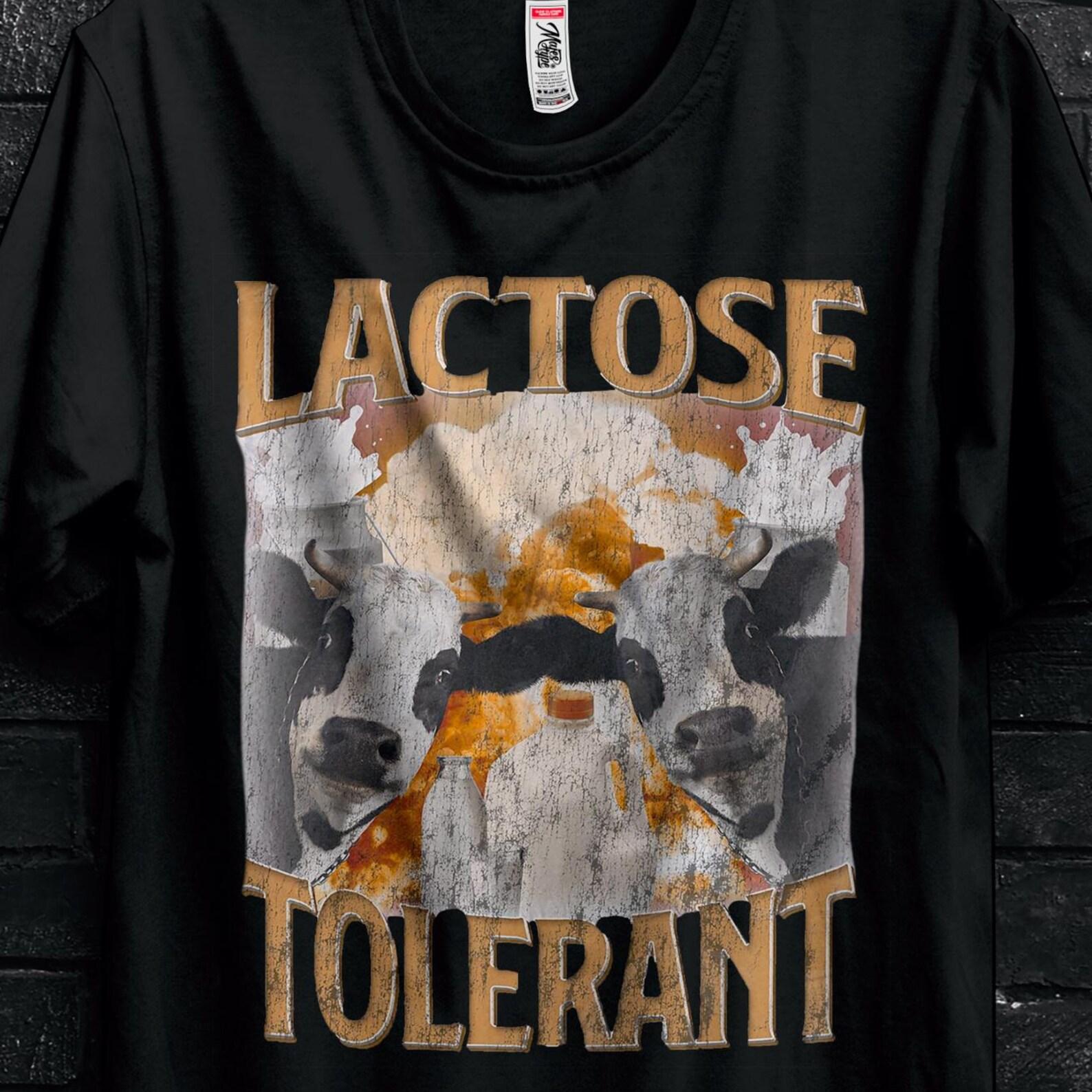 Lactose Tolerant Vintage Graphic T-Shirt,Dank Memes Tshirt,Retro Milk 90s Funny Tee,Graphic Shirts For Friends,Funny Meme Gift For Teenager 3XL