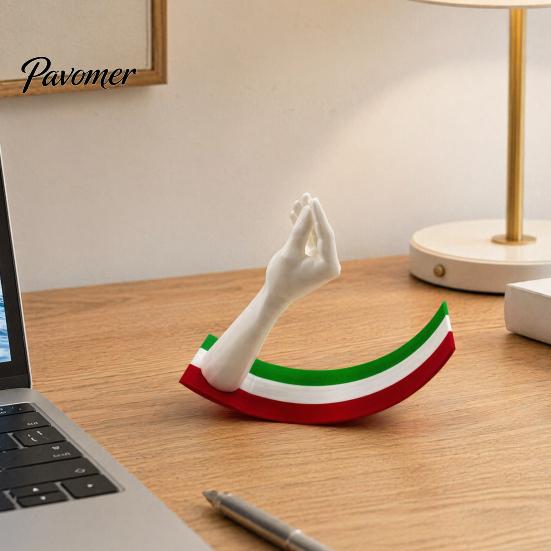 Desktop Ornaments 3D Printed Gesture Figurine Ornament with Three-color Striped Base, Funny Nodding Classic Shake Toy for Desk Decor, Stress