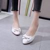 Fashion Slip-on Low Heel Elegant Woman Flats Formal Leather Casual With Bow Sale Chic Point Popular Luxury Brand Shoe 39 Shoes for Women
