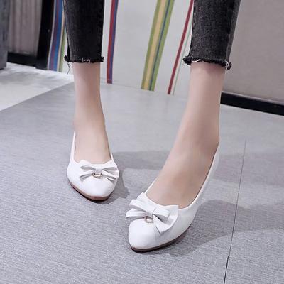 Fashion Slip-on Low Heel Elegant Woman Flats Formal Leather Casual With Bow Sale Chic Point Popular Luxury Brand Shoe 39 Shoes for Women