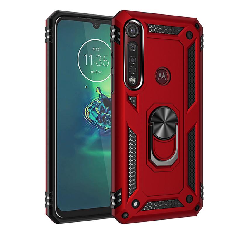 

Для Motorola Moto G6 G7 Plus G8 Play Чехол Противоударный Броня Магнитный чехол с металлическим кольцом для Moto G8 Power Lite Задняя крышка For Moto G8 Play красный
