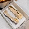 Fashion Women Flat Shoes Bling Rhinestone Flowers Casual Boat Shoes Cool Slip-on Loafers