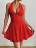 Women's 2025 Backless Satin Halter Dress - Sexy Summer Evening Wear