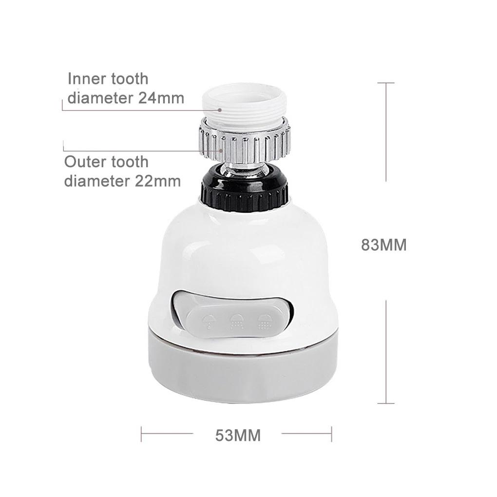 3 Modes Aerator Faucet Water Saving Filter High Pressure Spray Nozzle 360 Degree Rotate Flexible Aerator Diffuser