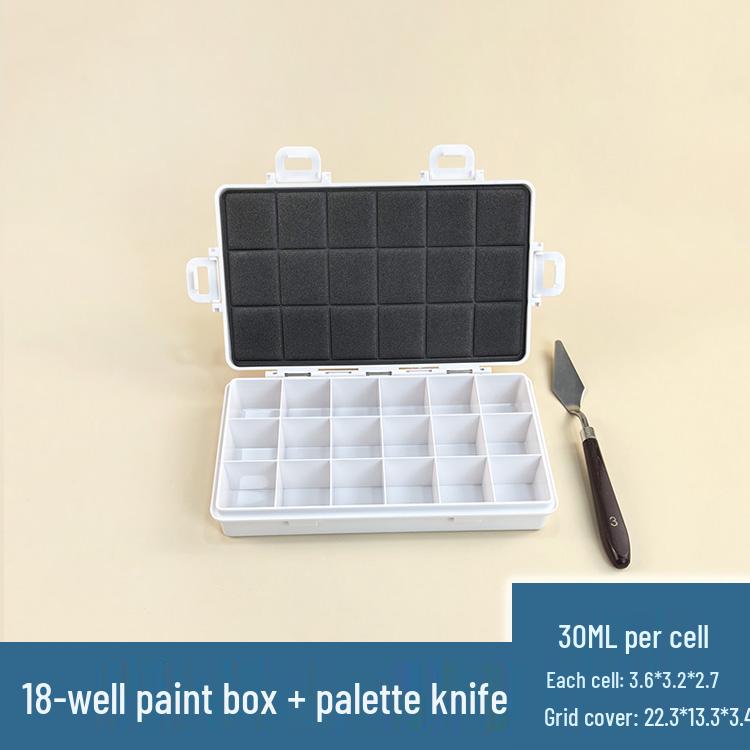 Flip-Top Gouache Acrylic Paint Box with Palette & Storage