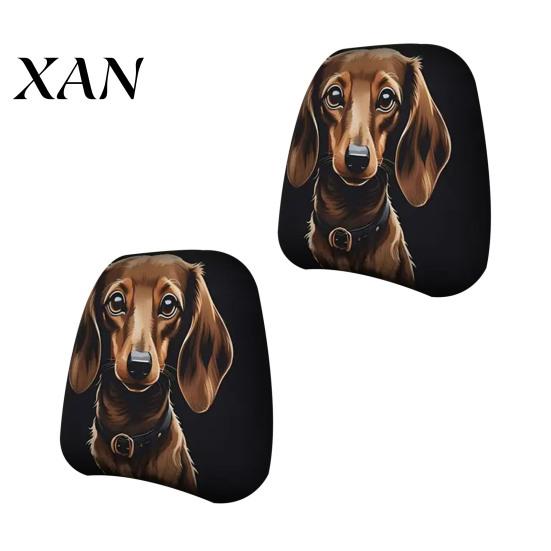 Vehicle Interior Comfort Accessories Halloween Car Headrest Cover, Scary Pattern Print Stretchable Soft Fabric Guard Protector, Breathable Polyester