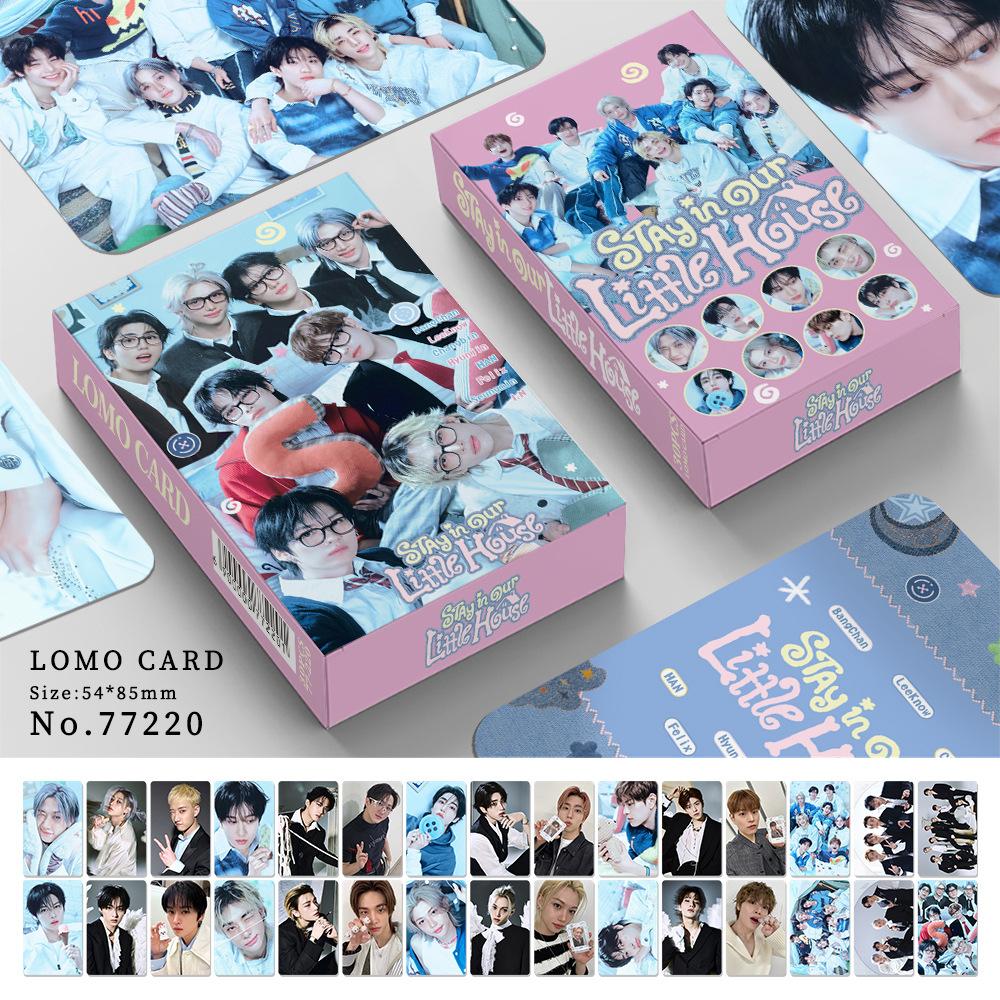Stray Kids Celebrity Merchandise 30 Double-Sided 3-Inch Small Cards Hd Lomo Card Collectible Commemorative Cards Birthday Gift 12cm