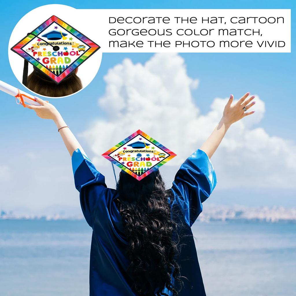 Graduation Season Party Decoration Headdress Colorful Graffitis Kindergarten Graduation Hat Decoration Card