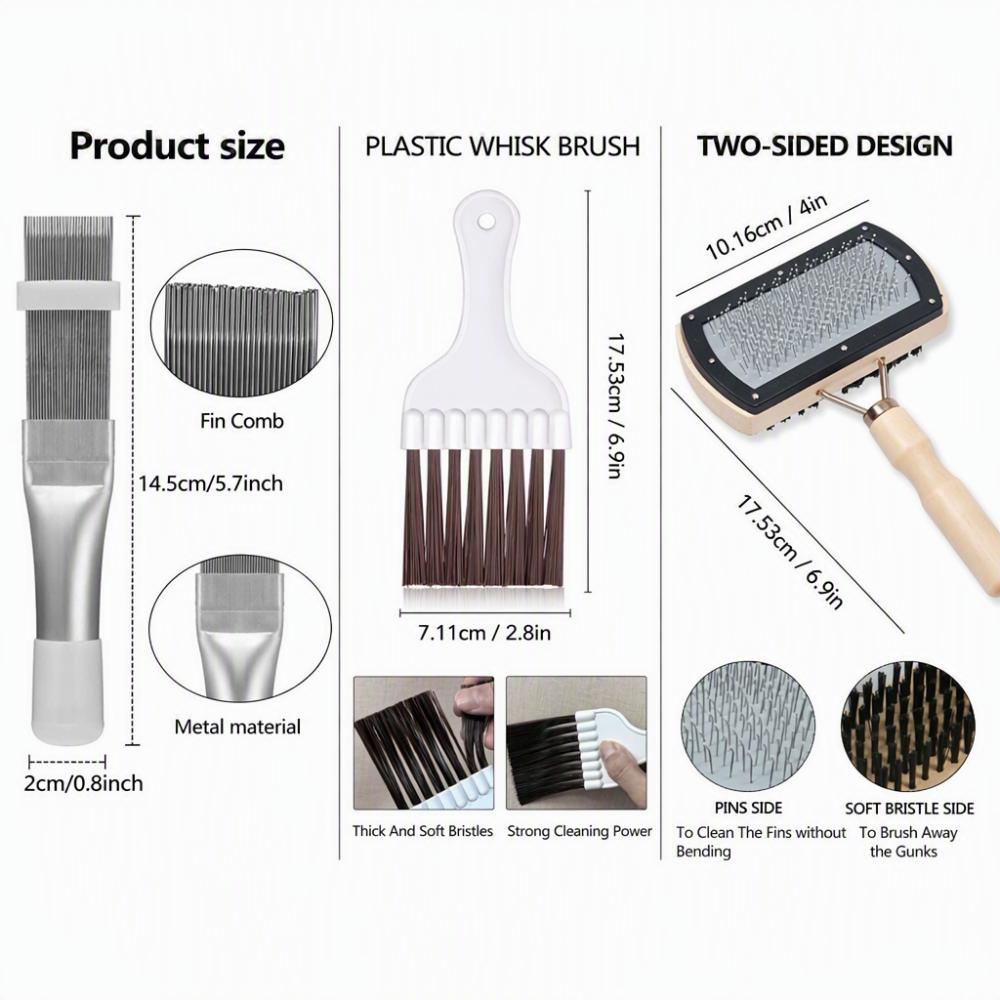 Stainless Steel Refrigerator Coil Cleaning Brush  Air Conditioner Fin Comb  Refrigerator Cleaning