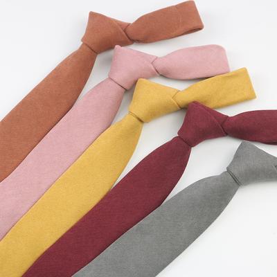 Monokrom Slips Manliga Och Kvinnliga Studenter Casual Mocka Enfärgad Litterär Skjorta Macaron 7Cm Handknuten Slips
