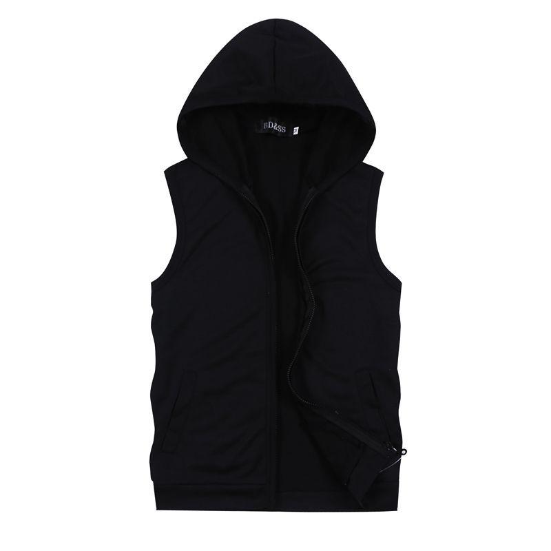 Men's Slim Fit Hooded Sleeveless Vest - Spring/Autumn, Plus Size, Lightweight Fitness Cardigan