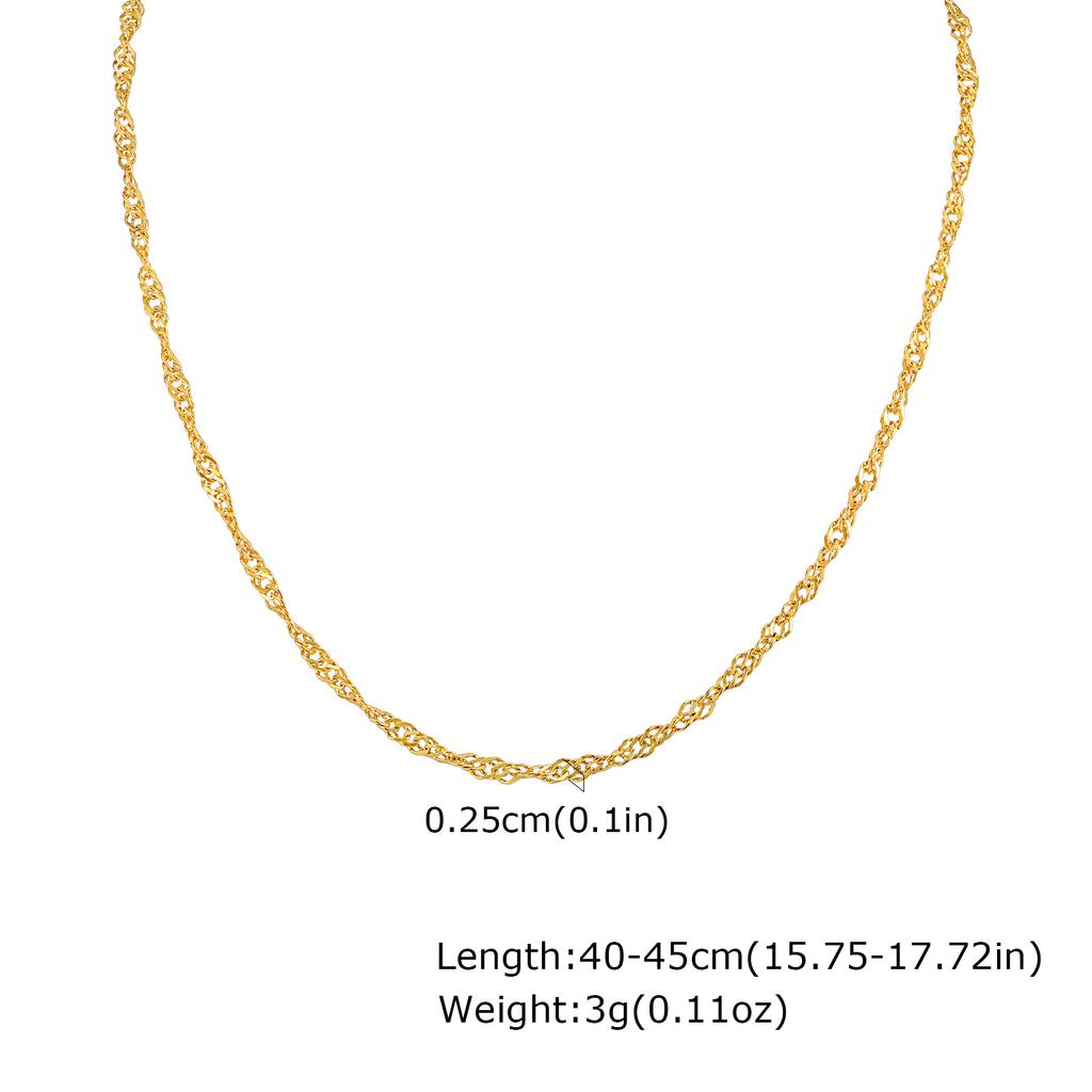 Edelstahl Gliederkette Halskette für Damen, Einfache 18 Karat Vergoldete Dünne Halskette, Minimalistischer Wasserdichter Schmuck