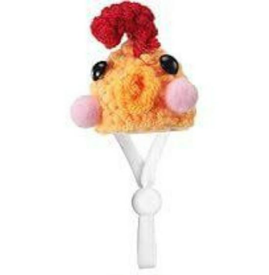 Christmas Goose Figurine Set with Hand-Crocheted Mini Pet Hats