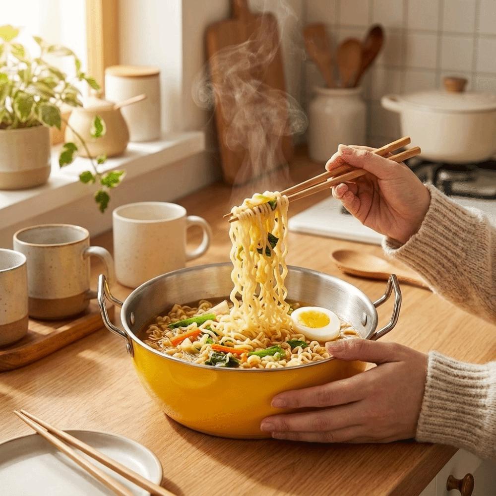 Food Grade Dual Handle Bowls Stainless Steel Kitchen Cooking Bowls Instant Noodle Bowl Kitchen