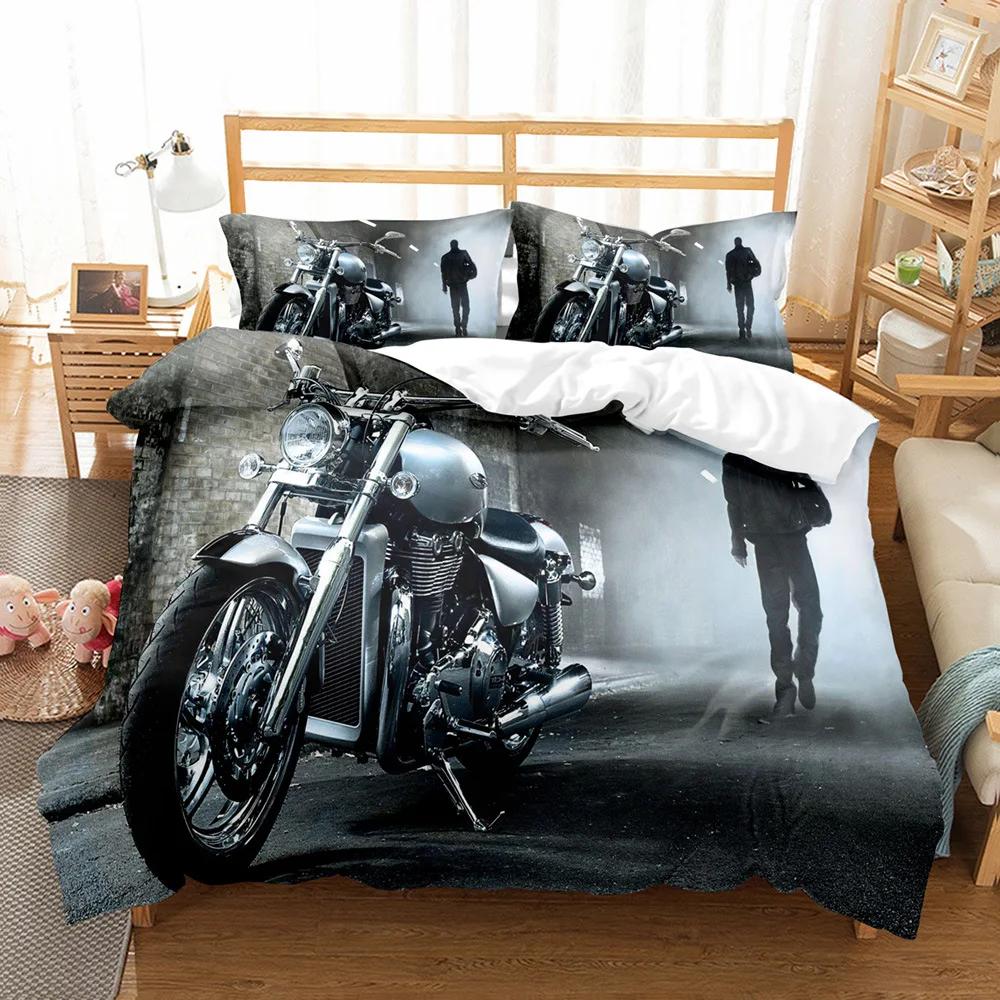 

Bedclothes Duvet Cover Set Retro Motorcycle Tractor Bed Cover Bedroom Comforter Set Queen Size Fashion Personality Bedding New EU single(135x200cm)