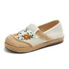 2025 Spring Women's Ethnic Style Linen Embroidered Low-Top Flats