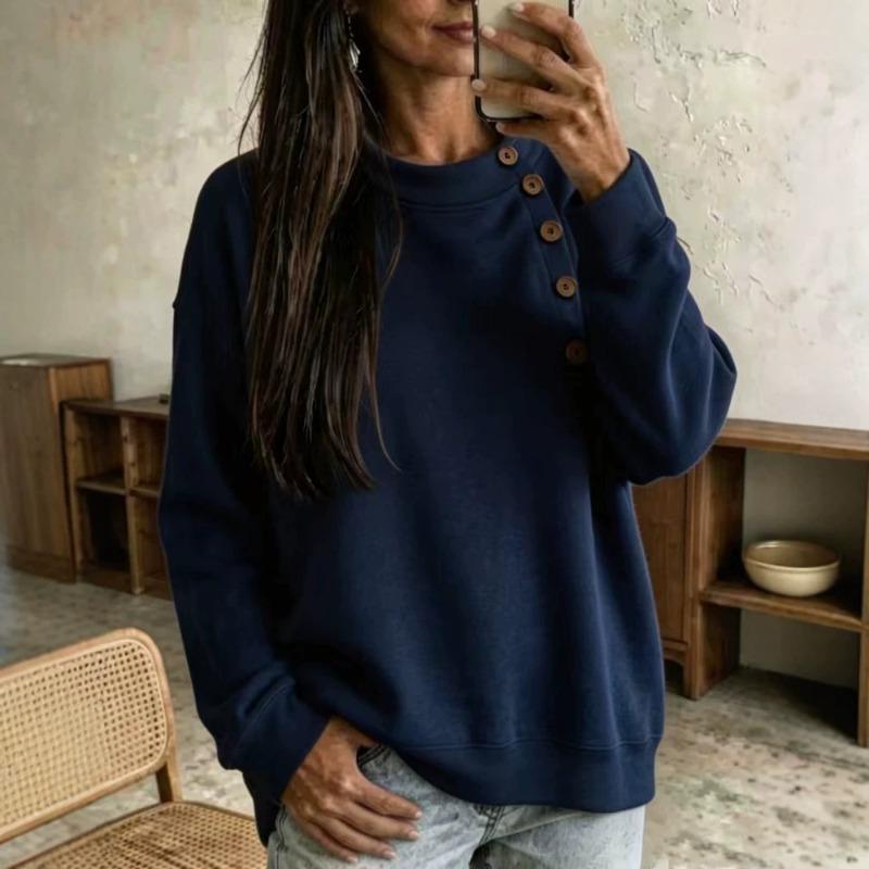 MGHR Women's Fashion Casual Solid Color Print Autumn Winter Long Sleeve O-Neck Hoodie