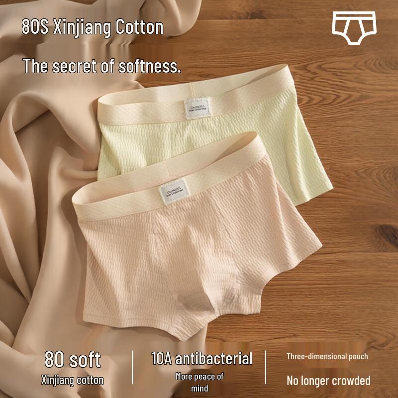FitonTon Men's Pure Cotton Antibacterial Boxer Briefs