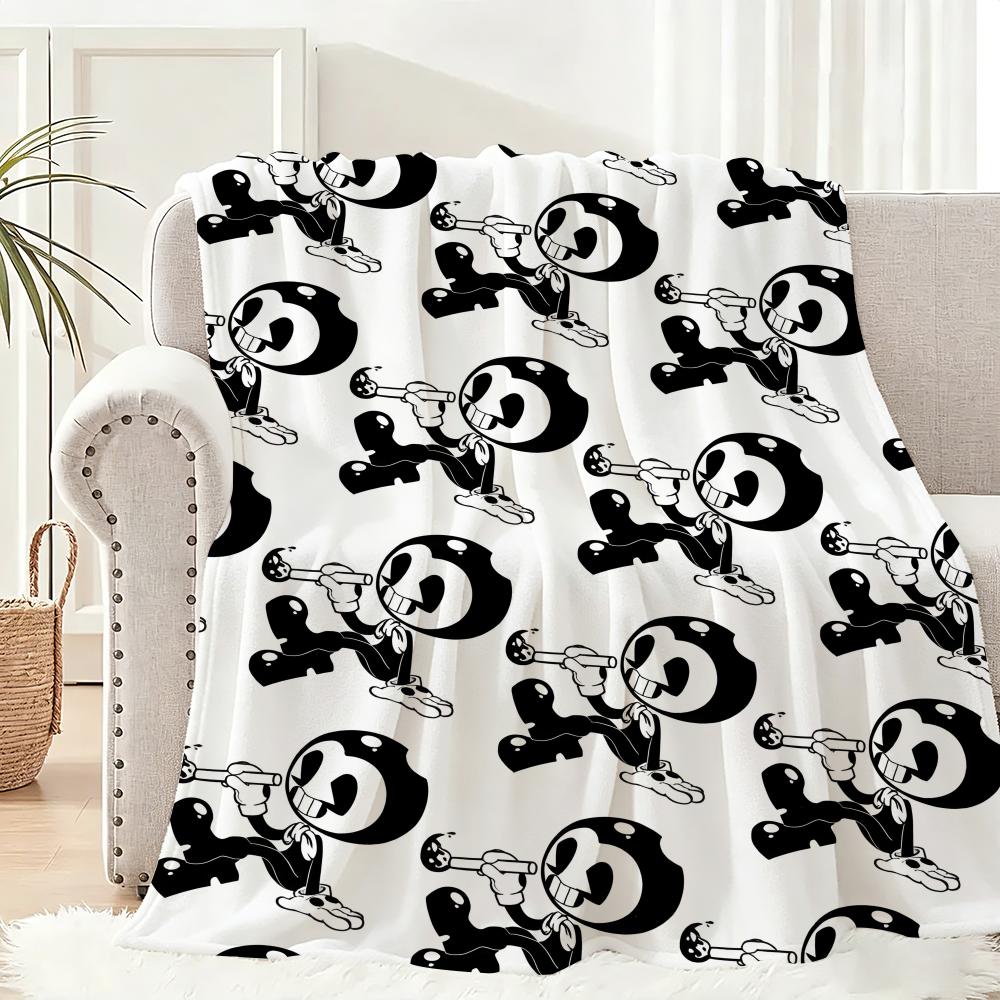 Game B-Bendy And The Ink M-Machine Throw Lightweight 240G Flannel Blanket Soft Skin-Friendly For Summer Cooling