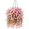 1PC Artificial Morning Glory Wall Hanging Faux Violet Plants Hanging Flowers Simulated Leaf Vines for Home Garden Wedding Decora