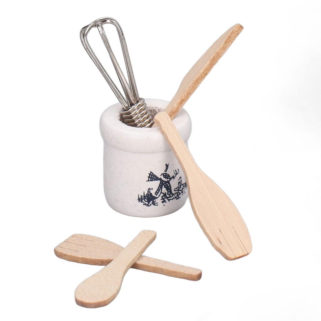 5 sztuk 1:Miniatury w skali 1/12 Akcesoria kuchenne do domku dla lalek Ubijak do jaj Nóż Widelec Łyżka Dekoracja kuchni