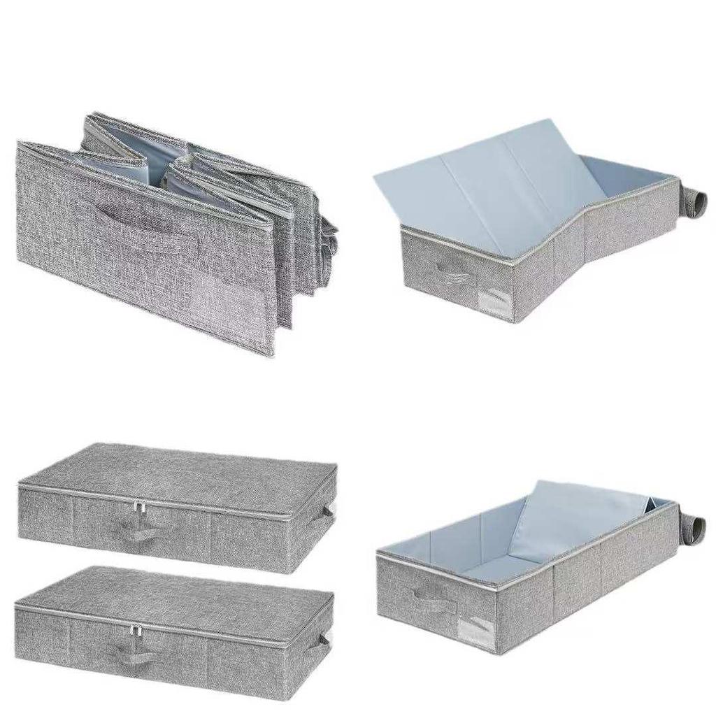 Foldable Dustproof Fabric Shoe Storage Box with Lid and Compartment