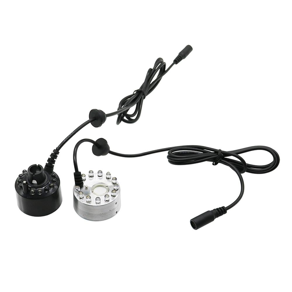 12 LED Lamp Beads Atomizer Aquarium Fish Tank Misting Maker Incubator Humidifier Indoor Rockery Landscaping Colorful Light