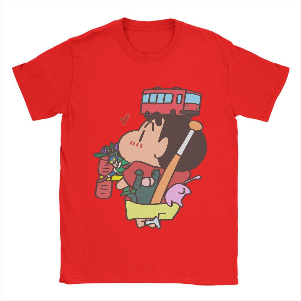 Crayon Shin-chan  T Shirt Men's  Cotton Vintage T-Shirts Crew Neck  Tee Shirt Short Sleeve Tops Gift Idea