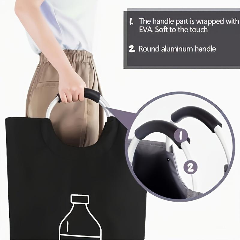 Foldable Recycling Bag Large Laundry Hamper Collapsible Trash Bin Oxford Cloth Storage Basket Handles Kitchen Home Organizer