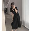 Women's 2026 Summer French Hollow Elegant Waist-Cinched Hepburn Style Long Dress