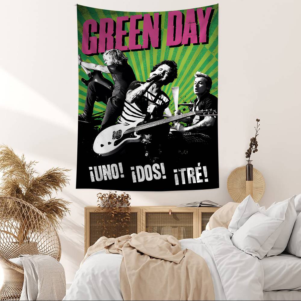 Textilien Unisex Green Famous Music Rock Band G- Day Cartoon Tapestry Art Science Fiction Room Home Decor Wall Hanging Sheets