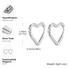 Vnox Minimalist Stainless Steel Heart Earrings for Women Korean Piercing Hoop Earrings Romantic Heart Ear Punk Jewelry