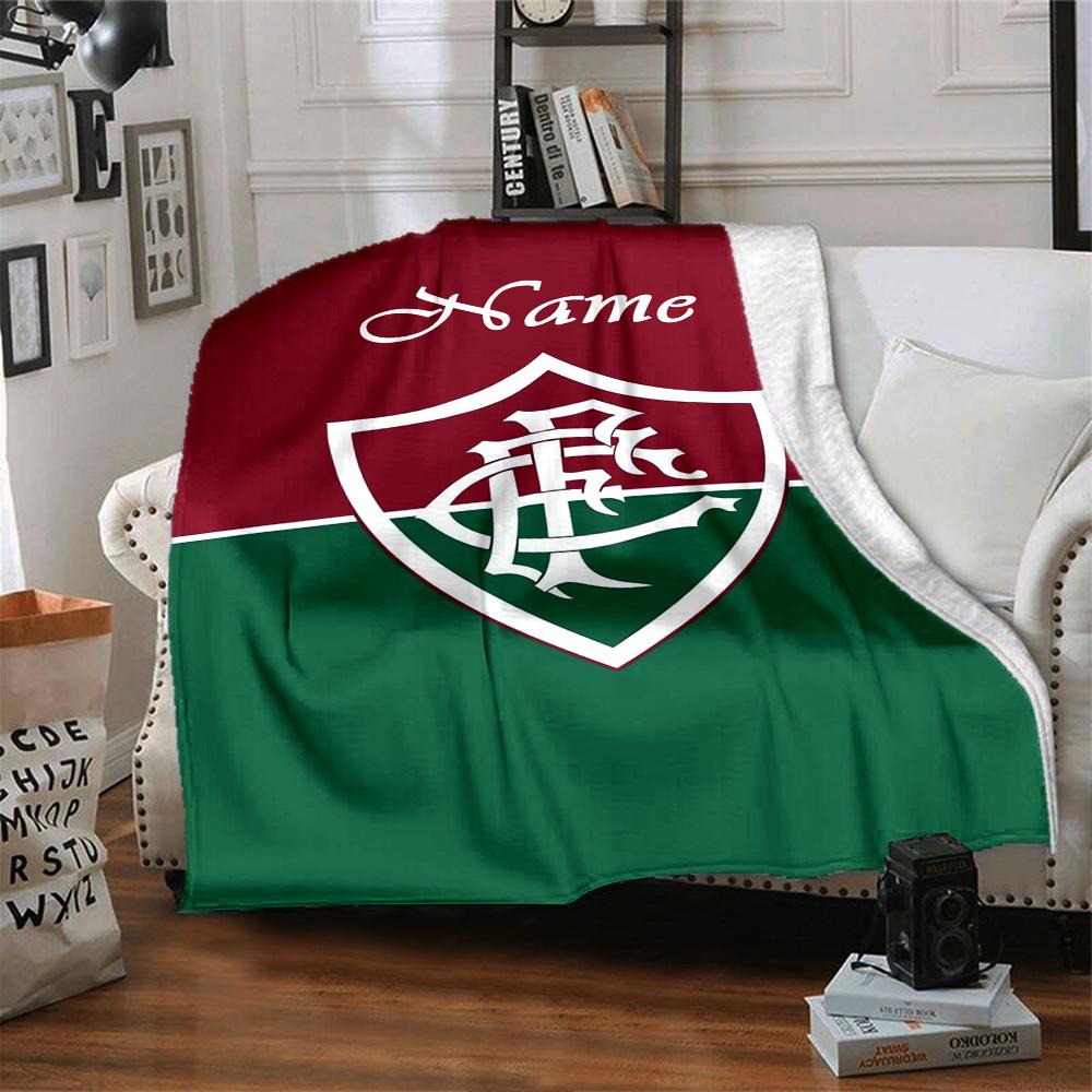 Custom Name Fluminense FC Theme Printed Blanket - Perfect for Couch, Bed, Travel & Outdoor Use | Machine Washable, Cozy & Durable.