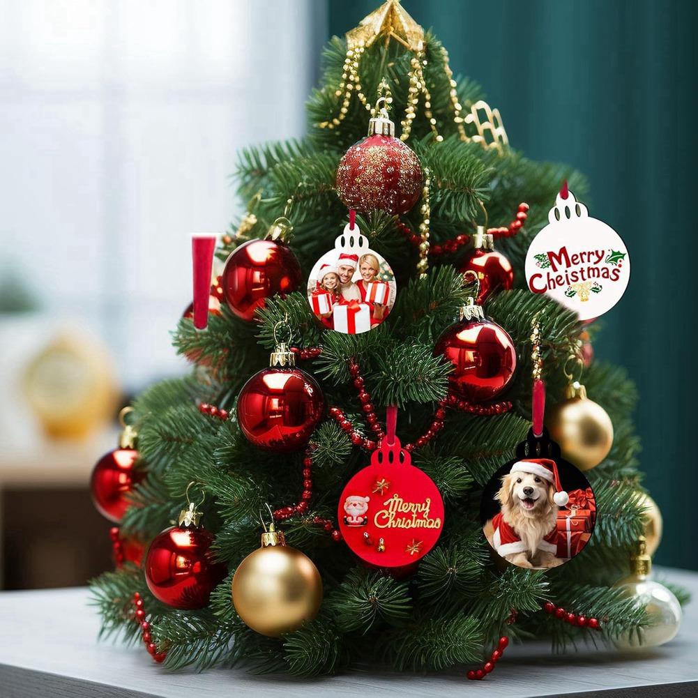 ABWR-20 PCS Sublimation Christmas Ornaments Blanks MDF Double Sided Heat Transfer Sublimation Memorial Christmas Ornament