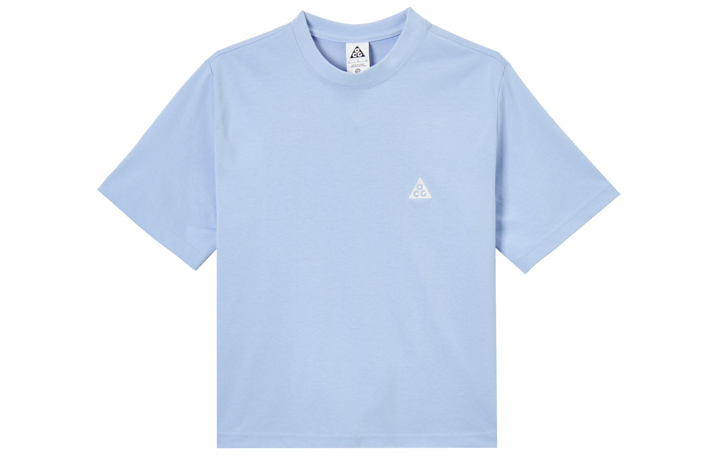 Nike ACG T Shirts Women s Sky Blue Crew Neck Moderate Straight Fit DJ3647-415 XXL
