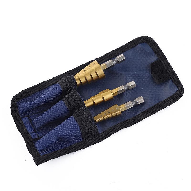 3PC High-Speed Steel 4241 Metric Step Drill Set: 3-12mm, 4-12mm, 4-20mm